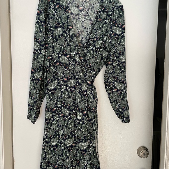 Boden Green and Blue Paisley Long Sleeve Dress - Picture 6 of 7